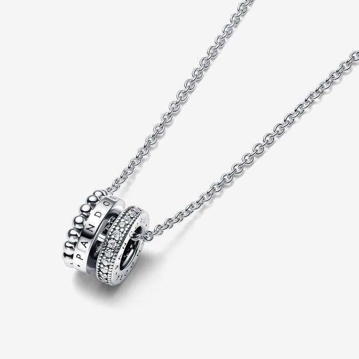 Necklace with Logo, Pavé and Spheres