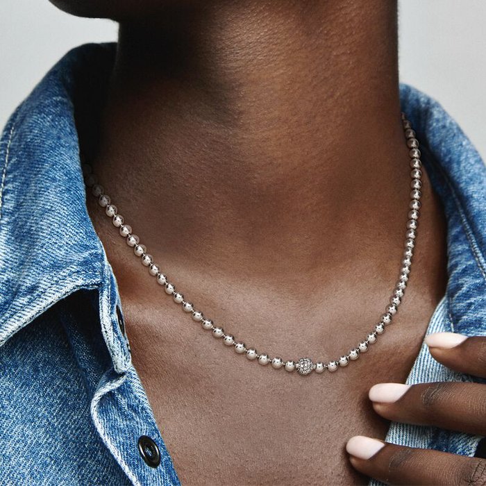 Spheres and Pavè Necklace