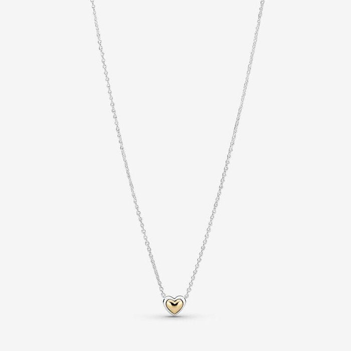 Collier cœur bombé doré