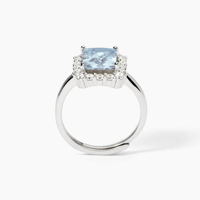 Silver ring with synthetic aquamarine INFINITE DESIRE