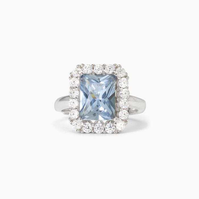 Silver ring with synthetic aquamarine INFINITE DESIRE