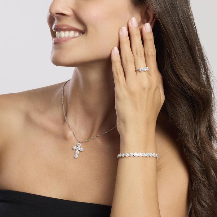 Anello in argento con zirconi bianchi MILANESIENNE