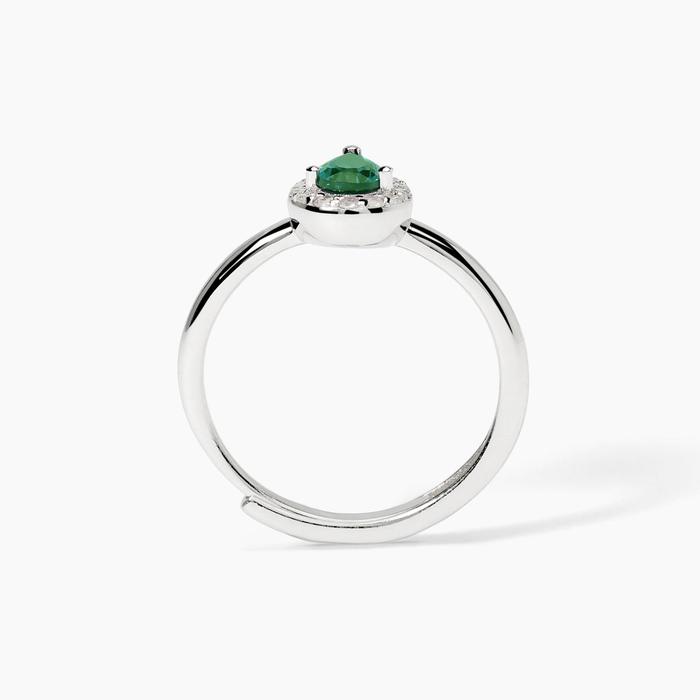 Anello in argento con smeraldo sintetico COOL OR RÉTRO?