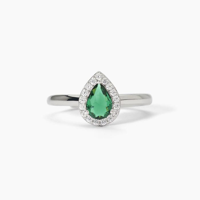 Anello in argento con smeraldo sintetico COOL OR RÉTRO?