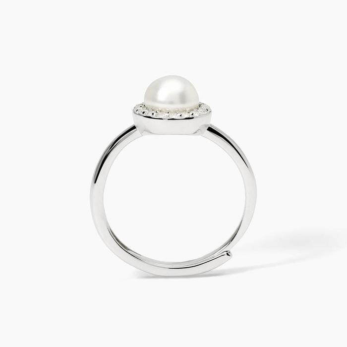 Silver ring with cultured pearl MILANESIENNE