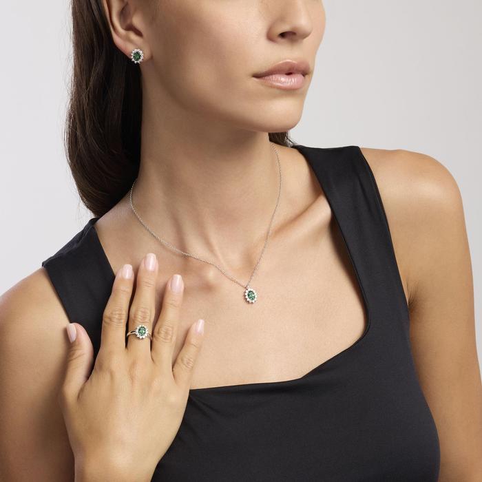 Girocollo in argento con smeraldo sintetico COOL OR RÉTRO?