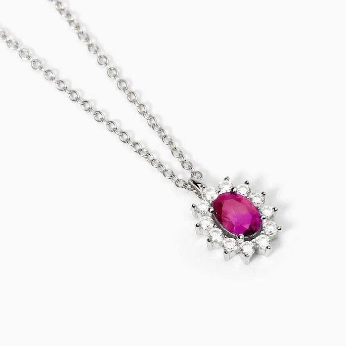 Silver choker with synthetic ruby ​​COOL OR RÉTRO?