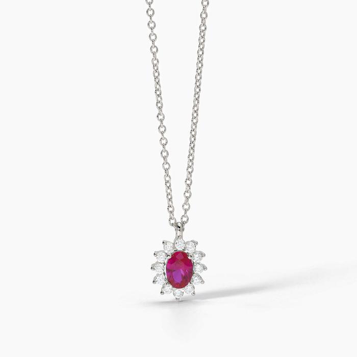 Silver choker with synthetic ruby ​​COOL OR RÉTRO?