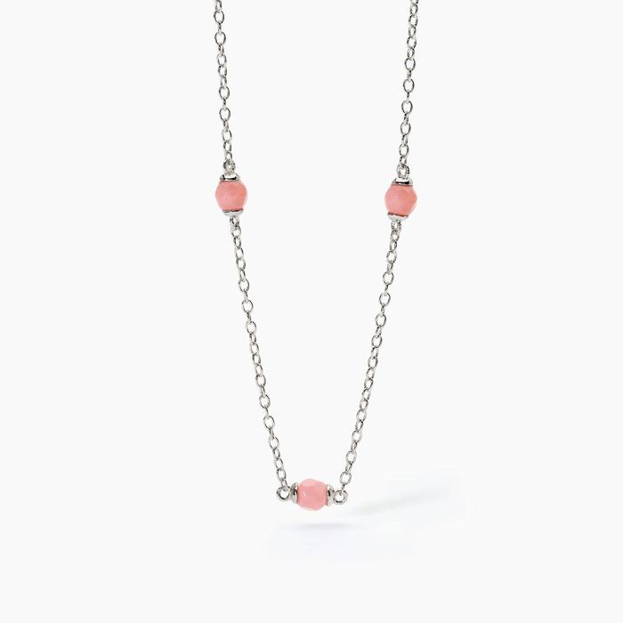 DREAM STONE Coral Silver Choker