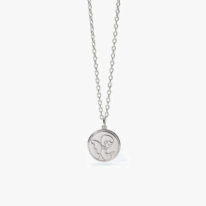 Silver necklace with little angel I BELIEVE IN YOU