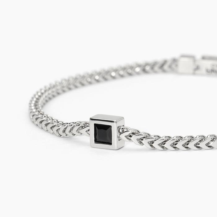 BLACK CODE Franco Chain Silver Bracelet