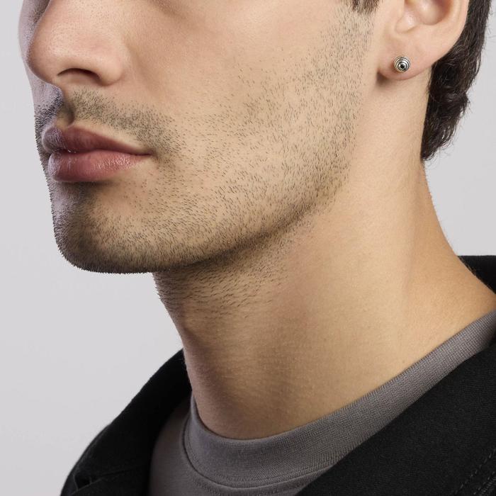 Silver earring with black zirconia MONOMANIA