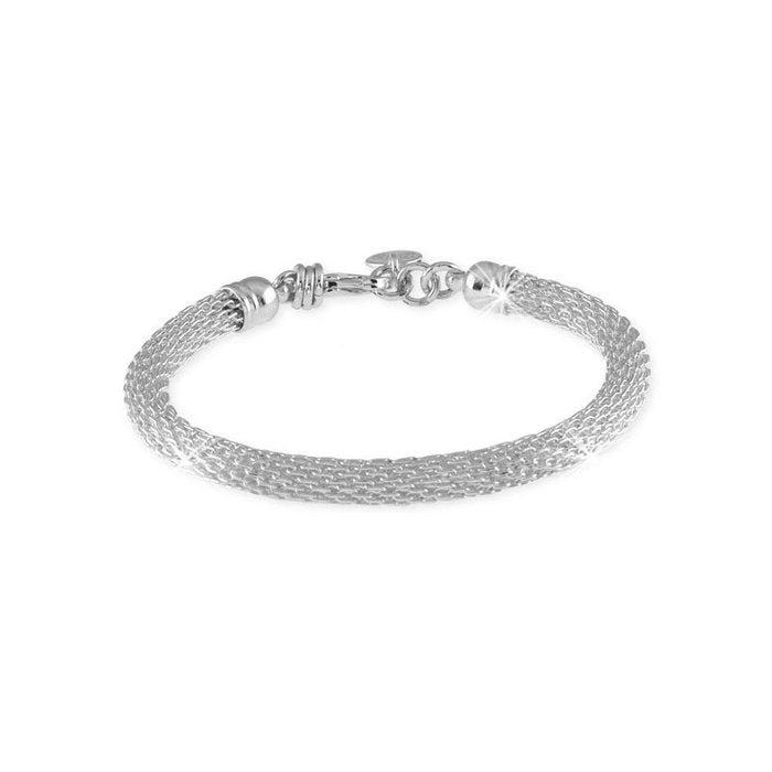 Silver-plated bronze mesh bracelet