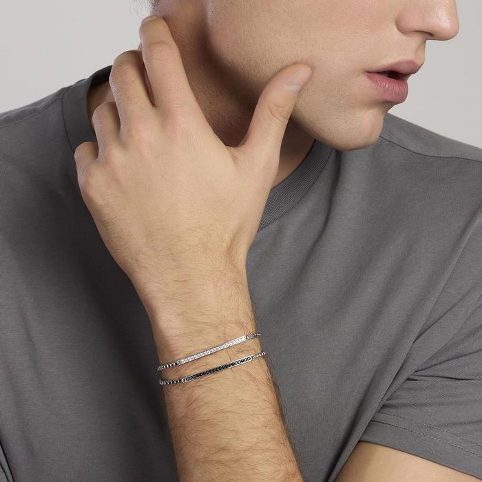 Bracciale uomo in argento con zirconi bianchi Cosmopolitan
