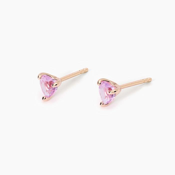 Rose gold plated silver earrings with synthetic tourmaline Rouge
