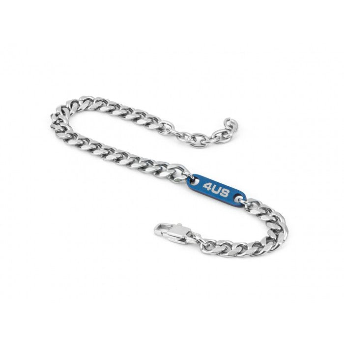 Flat mesh bracelet with blue insert