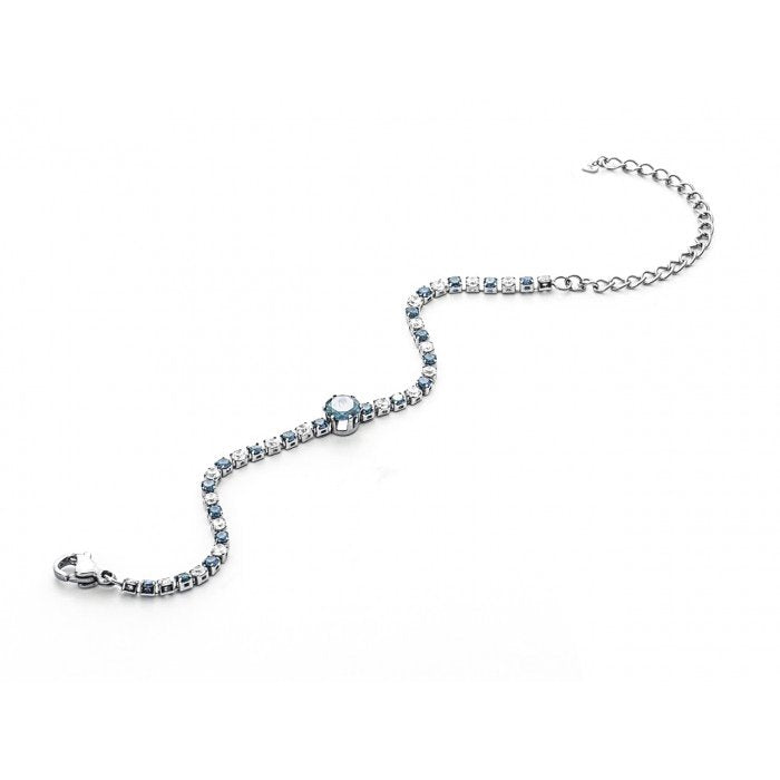 Bracelet tennis avec pierre bleue