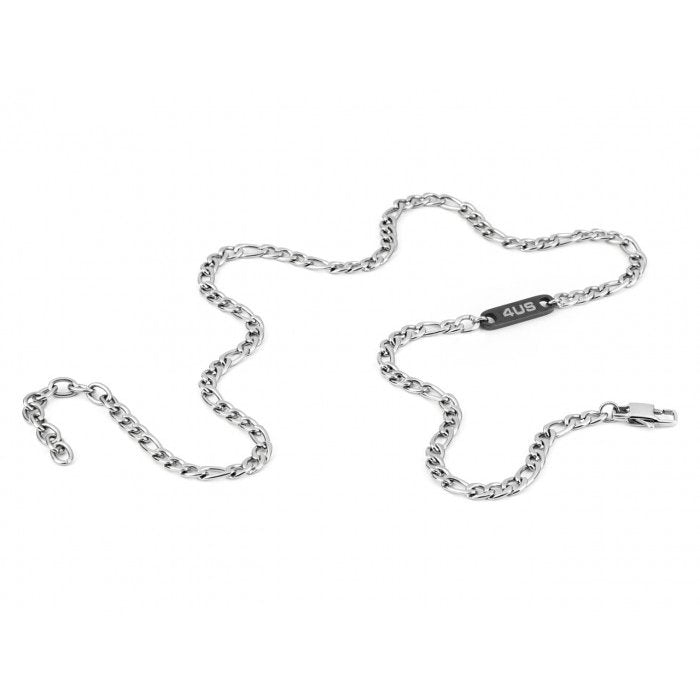 Flat mesh necklace with black insert