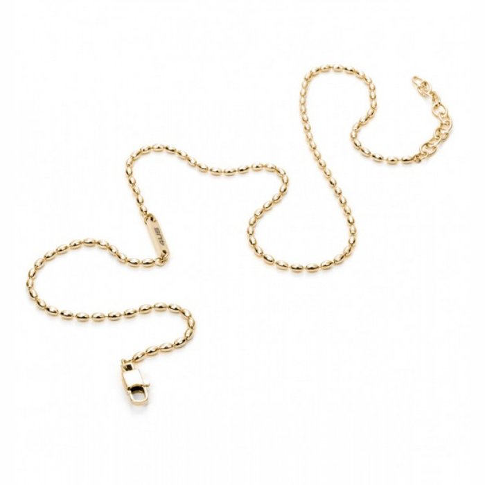 Laminated bean mesh necklace