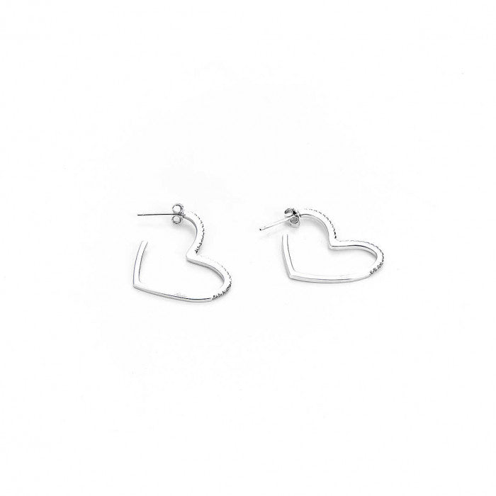 Orecchini aperti cuore strass