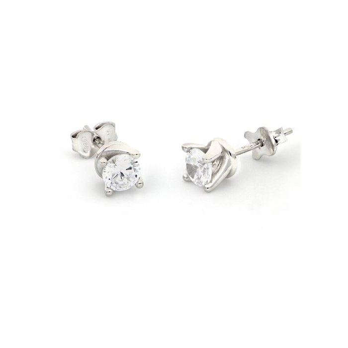 White Silver Cubic Zirconia Earrings