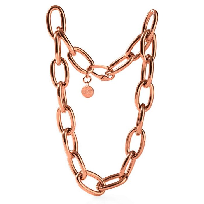 Rose gold plated bronze necklace