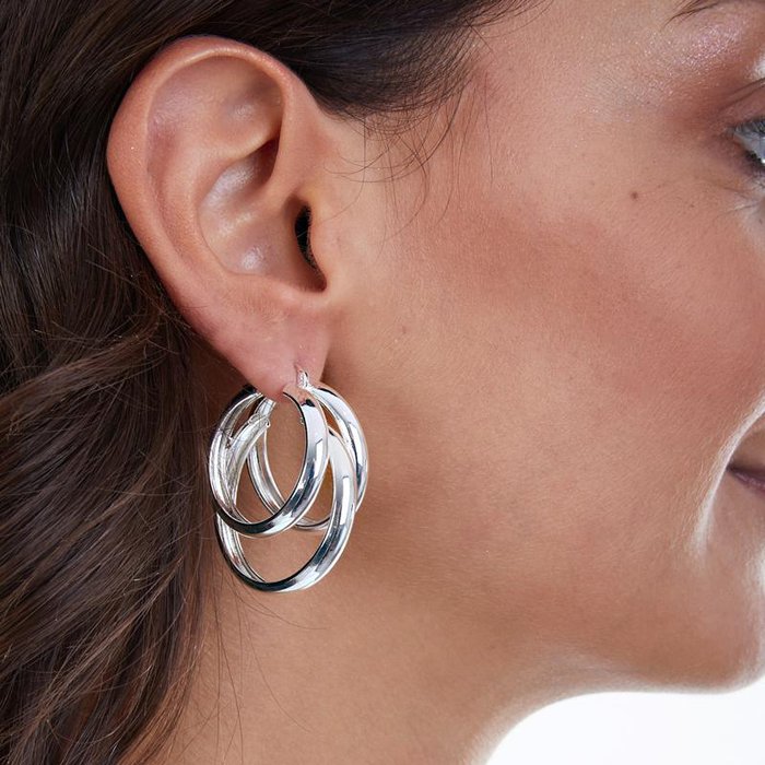 Boucles d'oreilles en bronze plaqué argent