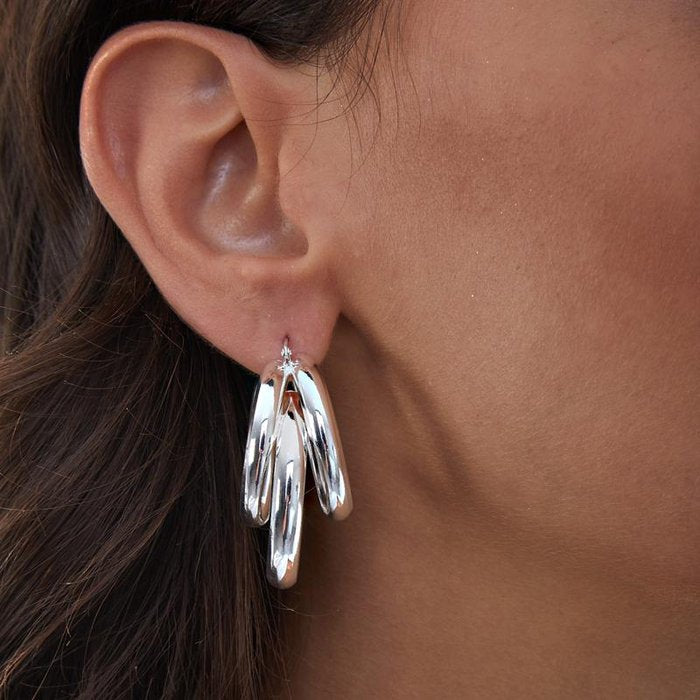Boucles d'oreilles en bronze plaqué argent
