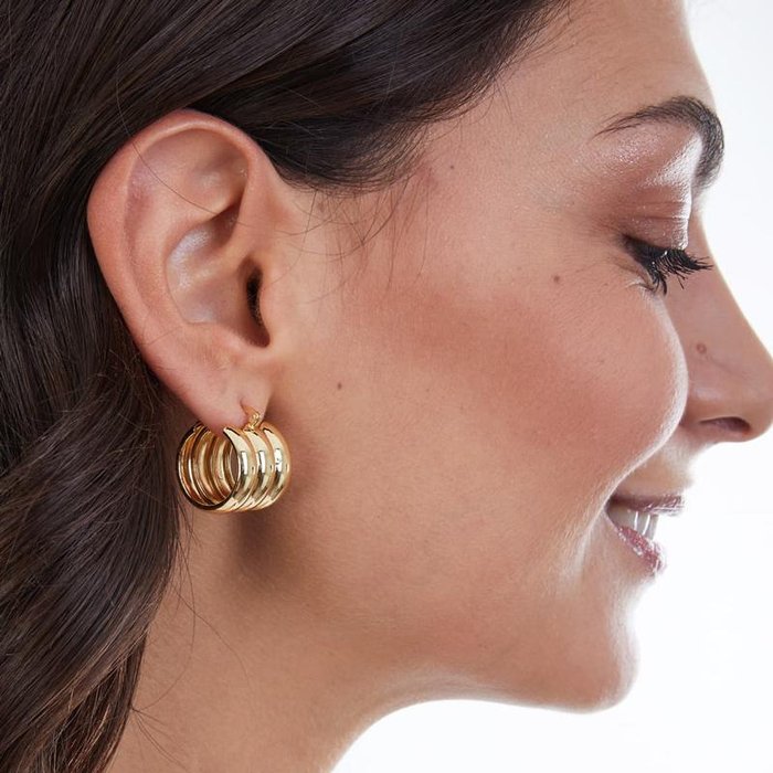 Gold plated bronze earrings