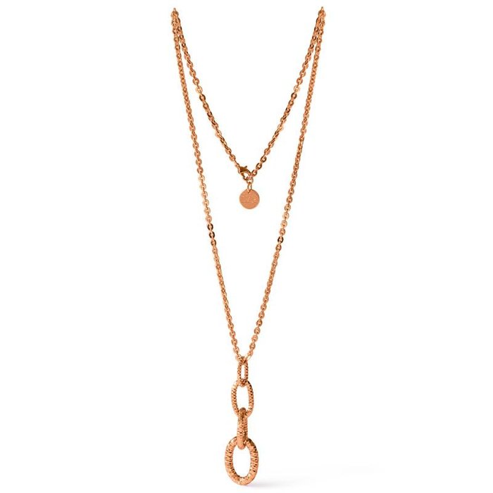 Rose gold plated bronze necklace