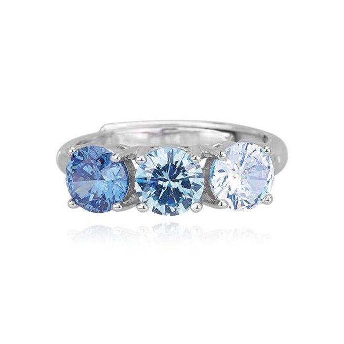BAGUE TRILOGIE AVEC PIERRES DÉGRADÉES