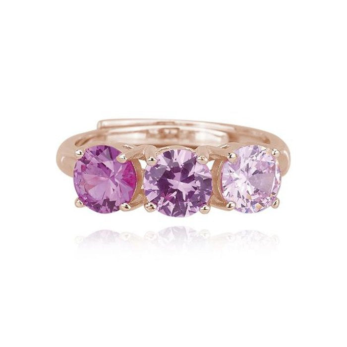 BAGUE TRILOGIE AVEC PIERRES DÉGRADÉES