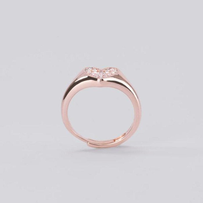 BAGUE CHEVALIÈRE COEUR PAVÉ