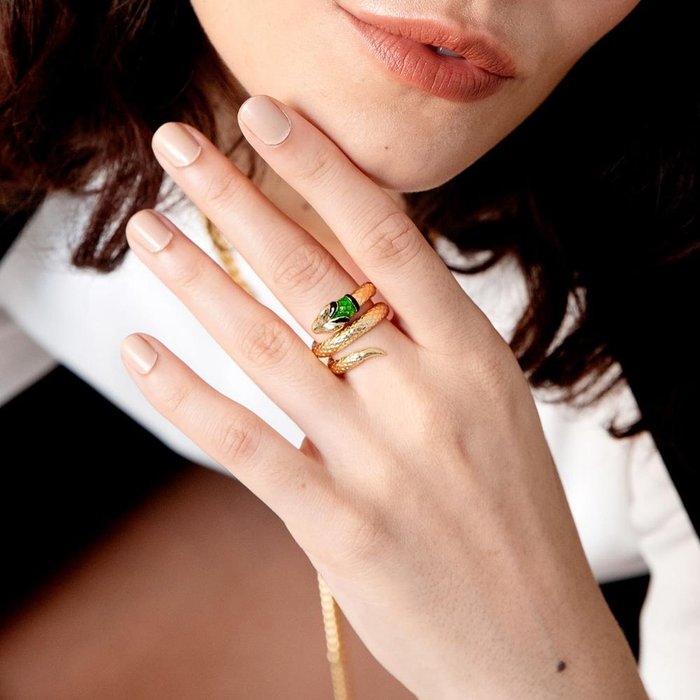 Bague serpent dorée