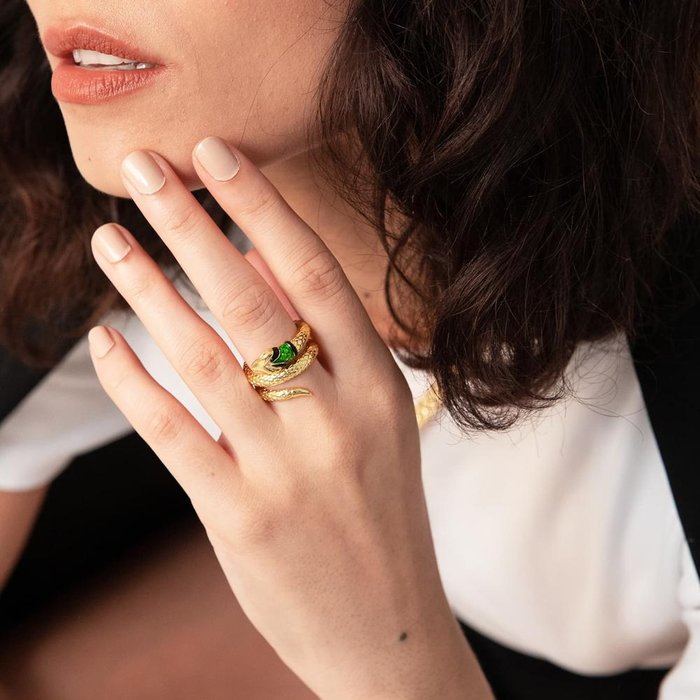 Bague serpent dorée