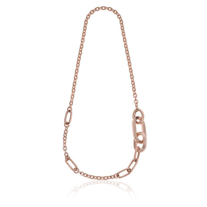 Long Square Necklace with Striped Finish