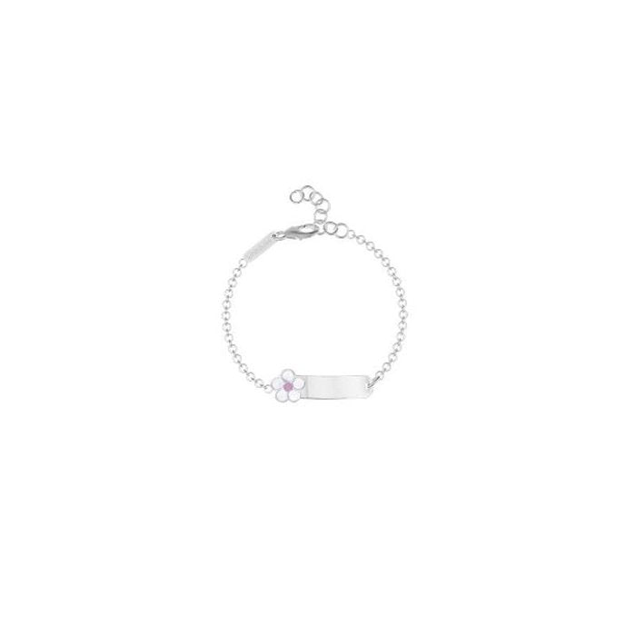 FLOWER BRACELET WITH ENGRAVABLE PLATE
