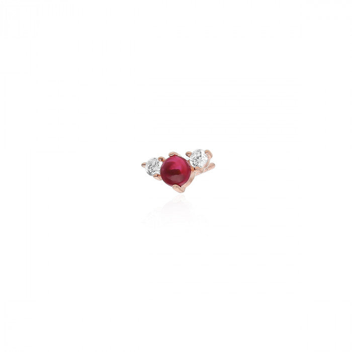 SINGLE EARRING IN RUBY COLOR