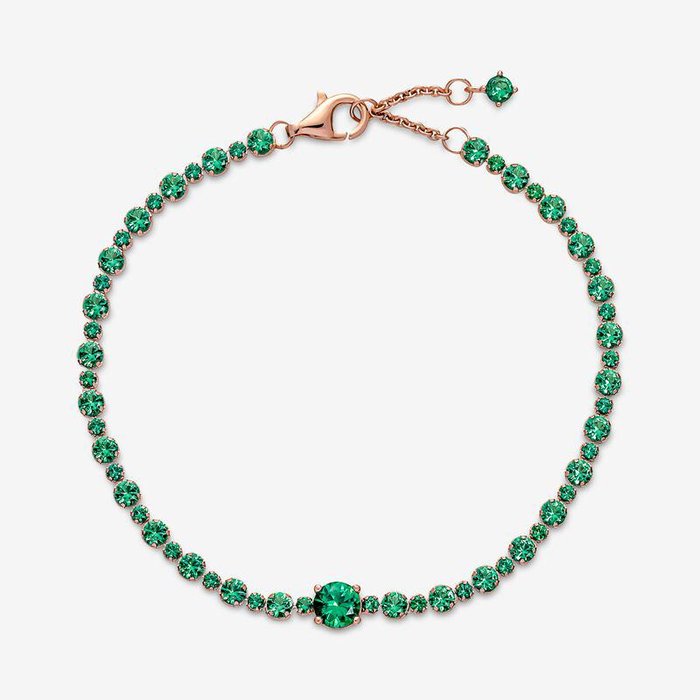 Bracciale Tennis con Pietre Verdi