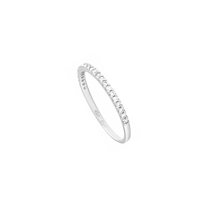 Bague en or véritable avec zircone