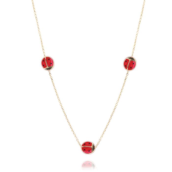 Collier coccinelle en or véritable