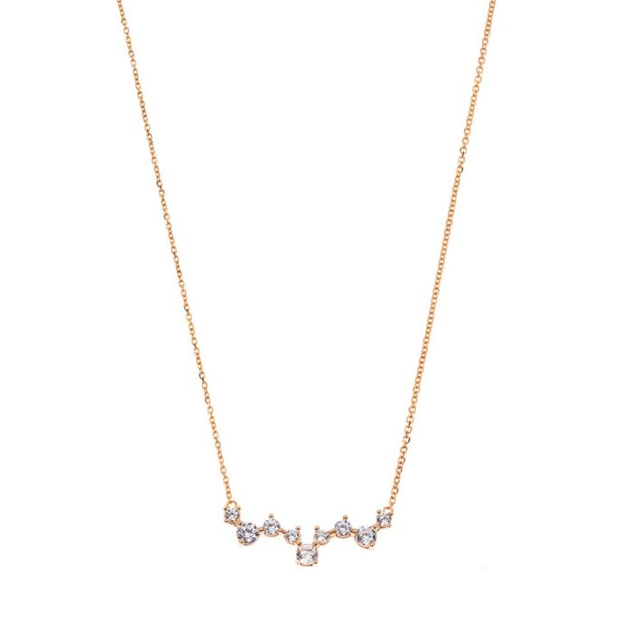 Collier léger en or véritable et zircon