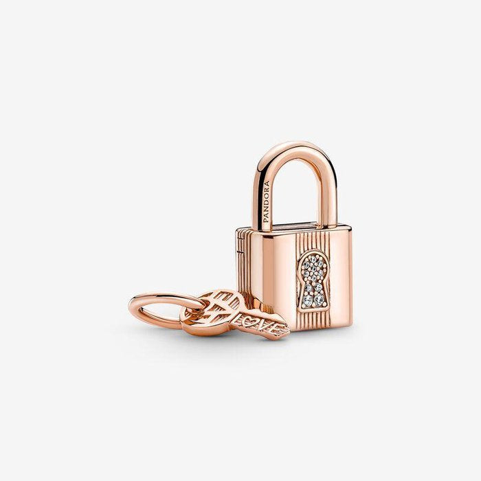 Pendentif Charm cadenas et clé d'amour