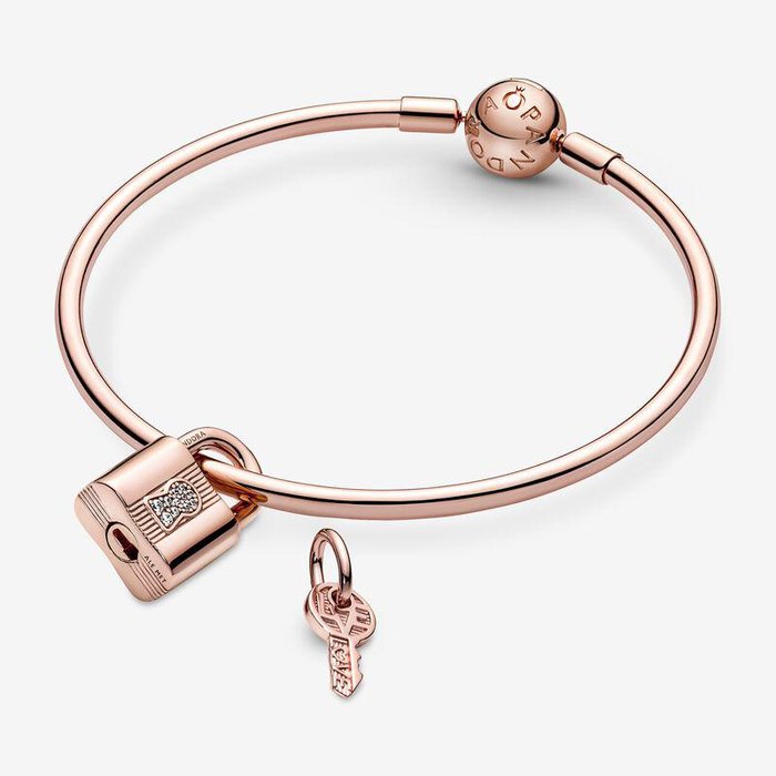 Pendentif Charm cadenas et clé d'amour