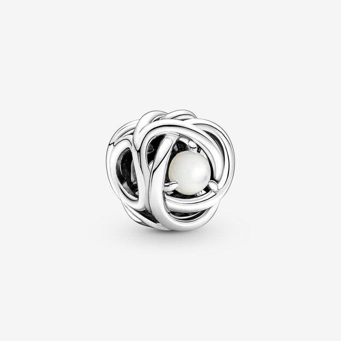 Charm Eternal Circle White Mother of Pearl June