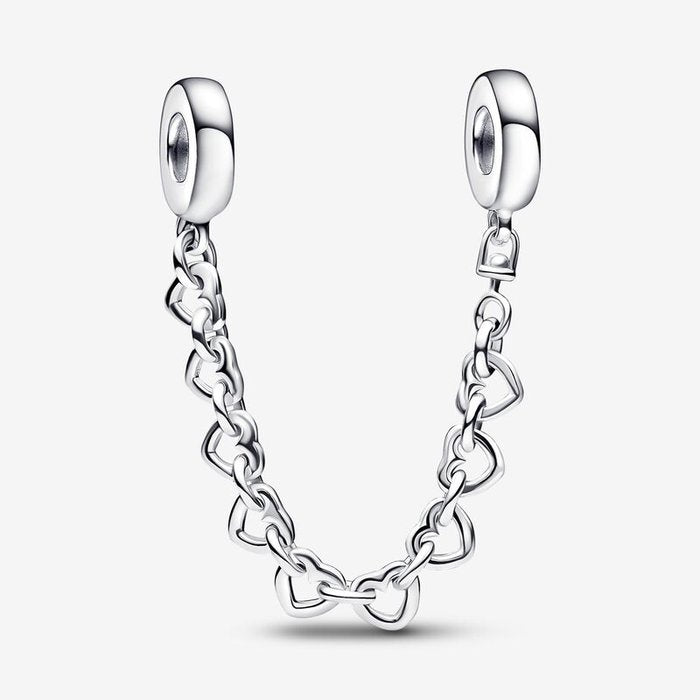 Charm Safety Chain Intertwined Hearts