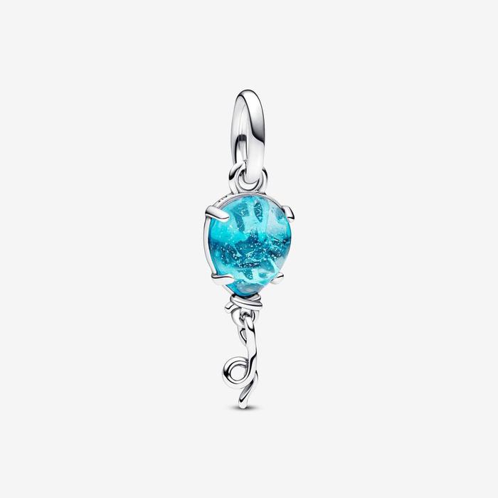 Murano Glass Blue Balloon Pendant Charm
