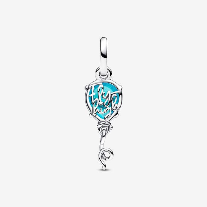 Pendentif ballon bleu en verre de Murano