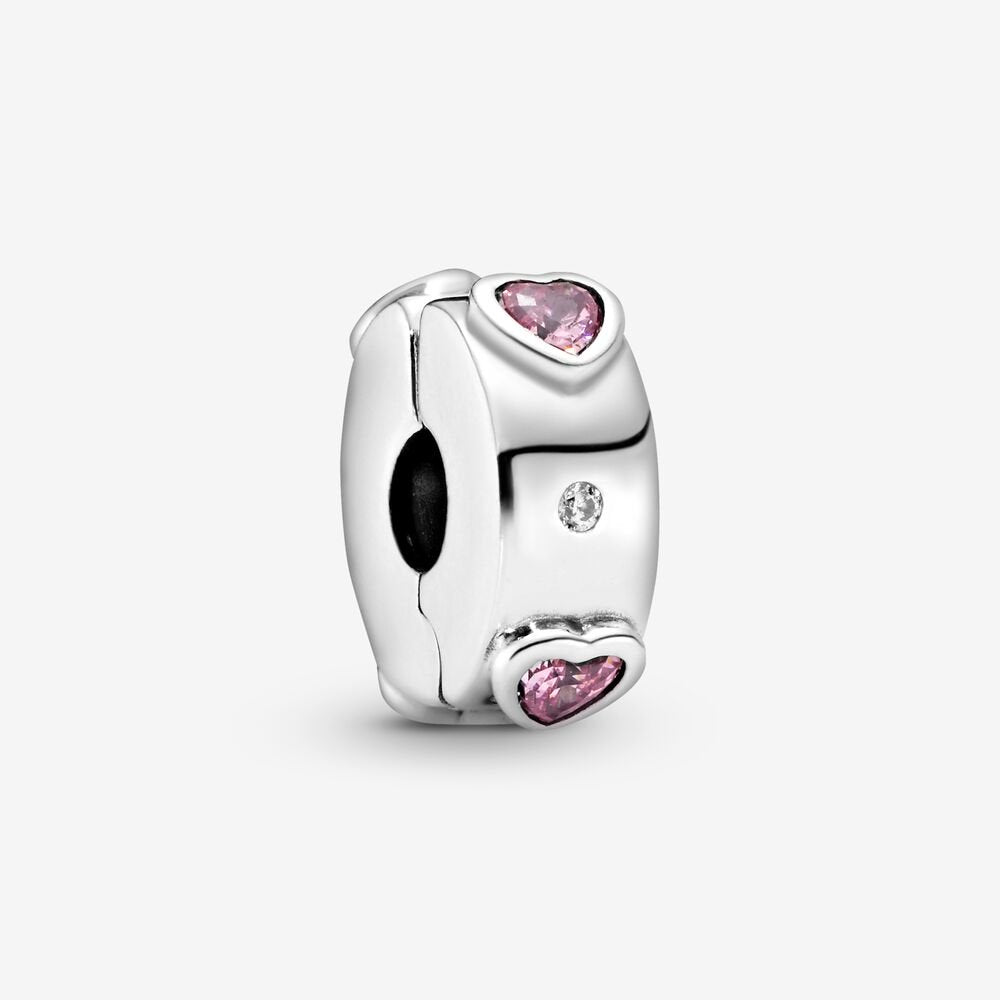 Pince cœur rose scintillante