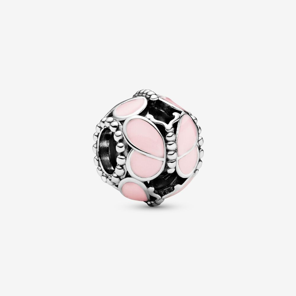 Breloque papillon rose 